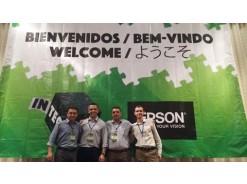 Da esq. para a dir., Ewerson M. R. Matos (Epson), Dávisson, Edison Albertini (CRE) e Mateus Larrabure (Epson).